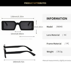 Small Rectangle Sunglasses Women Square Sunglasses Vintage Wide Frame Eyewear