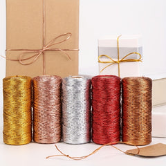 Golden Twine String Twist Ties Coil Ribbon for DIY Craft Jewelry Gift Packing