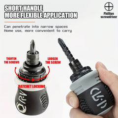 8pcs Mini Ratchet Screwdriver Set CRV Telescopic Detachable Handle Repair Tool