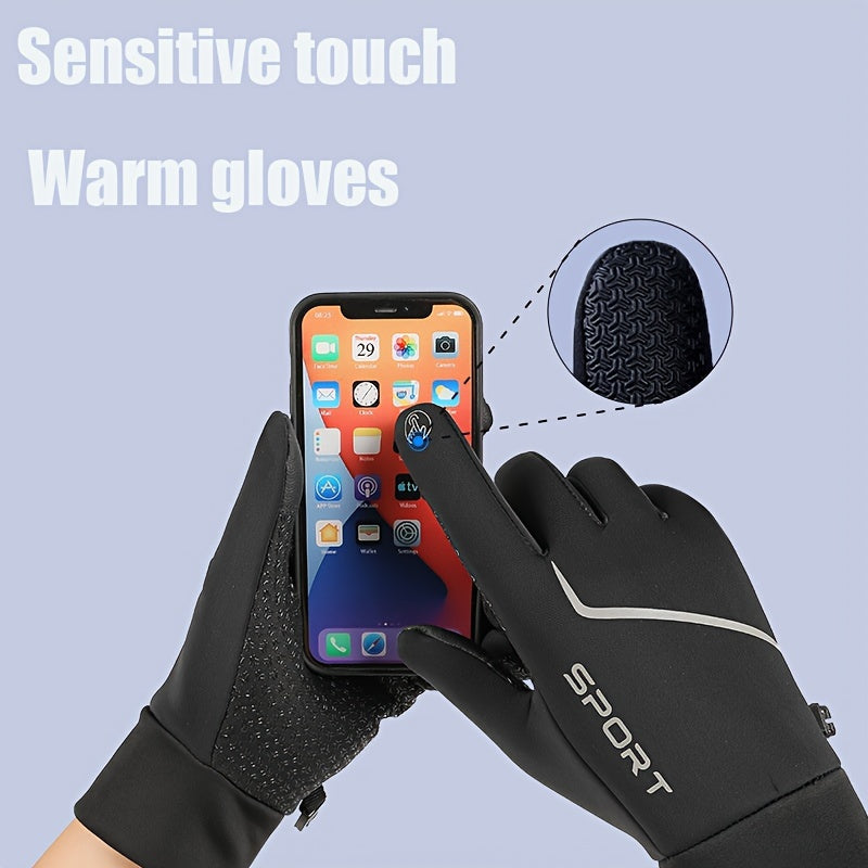 Reflective Waterproof Skiing Gloves Non Slip Touch Screen Gloves