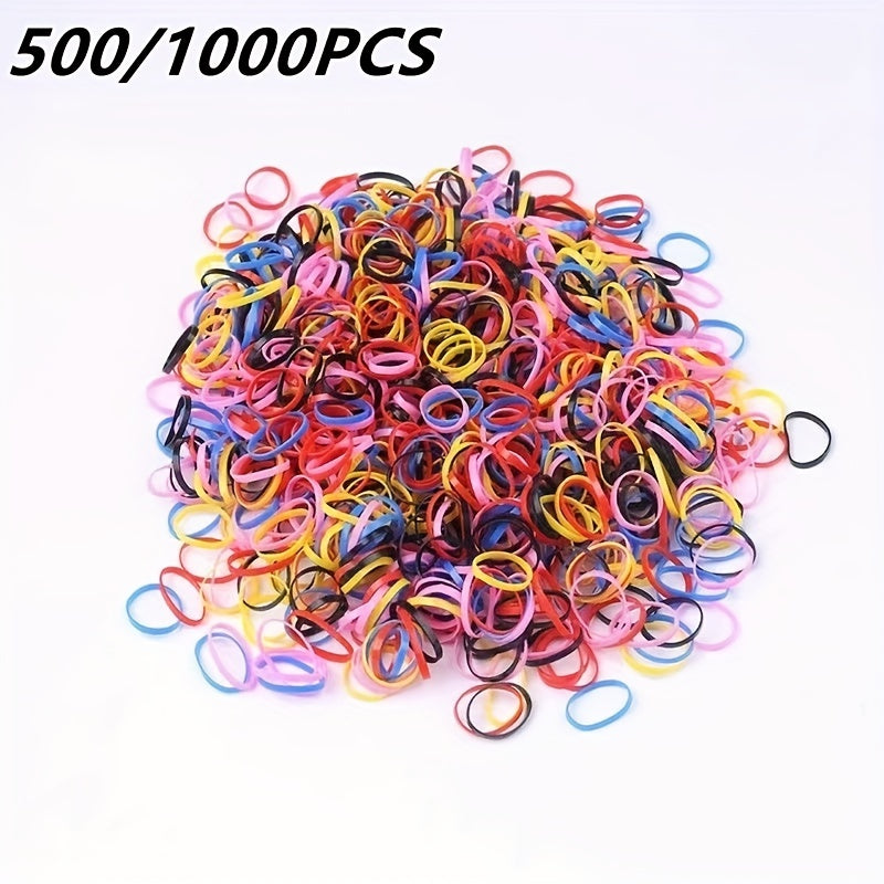 500/1000 Disposable Small Rubber Band Hair Tie Hair Elastic Ponytail Holders