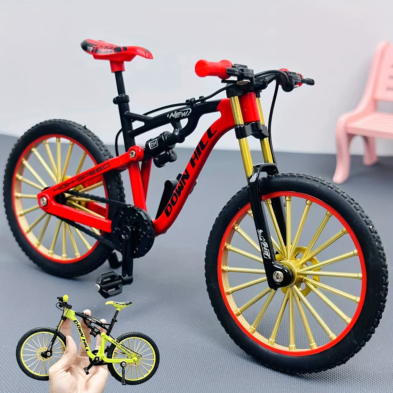 1:8 Scale Alloy Mountain Bike Model Realistic Toy Ornament