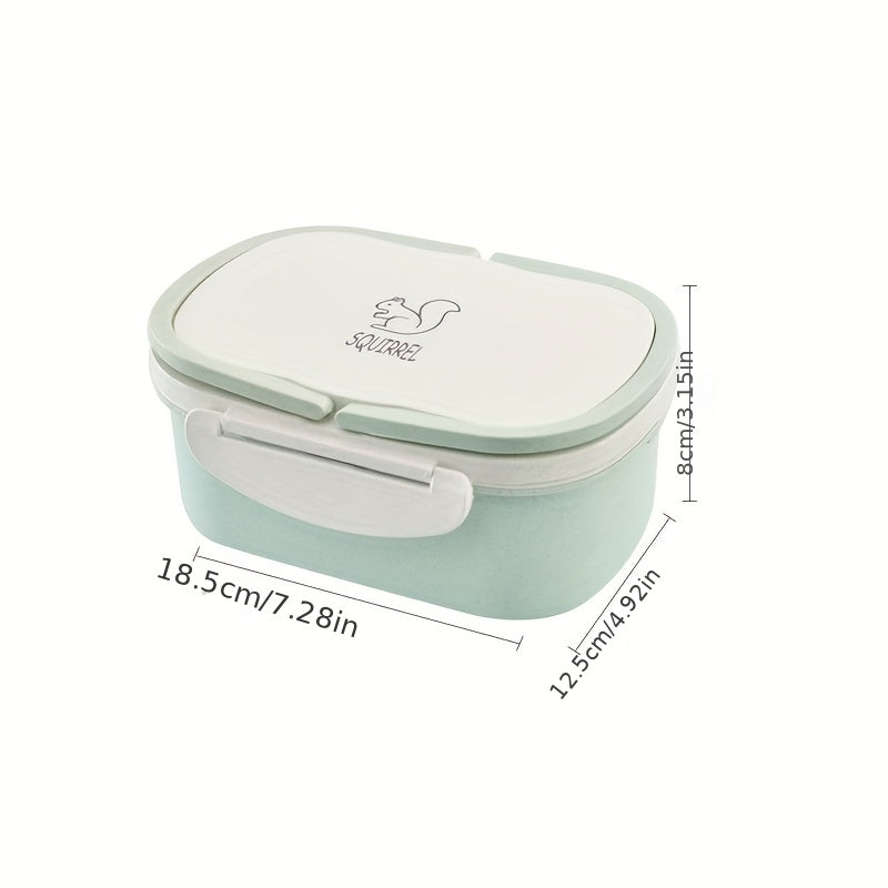 Portable Double Layer Wheat Straw Bento Box - Microwave Safe Insulated Lunch Box