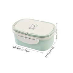 Portable Double Layer Wheat Straw Bento Box - Microwave Safe Insulated Lunch Box