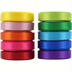 10-Color Double Face Satin Ribbon Gift Wrap Set