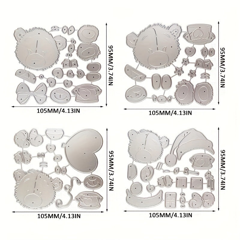 1pc Animals Bears Cutting Dies Stencils for Cards Making Scrapbooking