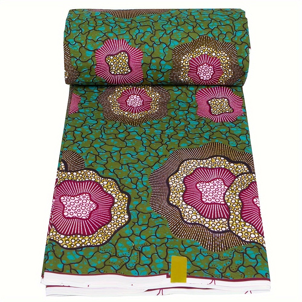 5.49M Polyester African Print Cloth Geometric Pattern Double-sided Print