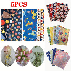 5pcs Japanese Style Cloth Set for DIY Sewing Scrapbooking Quilting Craft