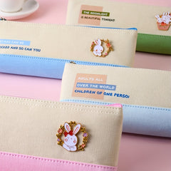 Triangle Pencil Case Student Learning Supplies Stationery Storage Bag