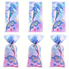 50pcs Mermaid Party Candy Gift Bags Biscuit Packing Bag