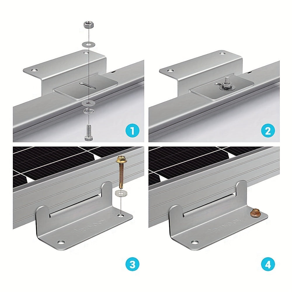 4pcs Outdoor RV Solar Bracket Aluminum Alloy Solar Panel Mounting Block