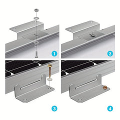 4pcs Outdoor RV Solar Bracket Aluminum Alloy Solar Panel Mounting Block