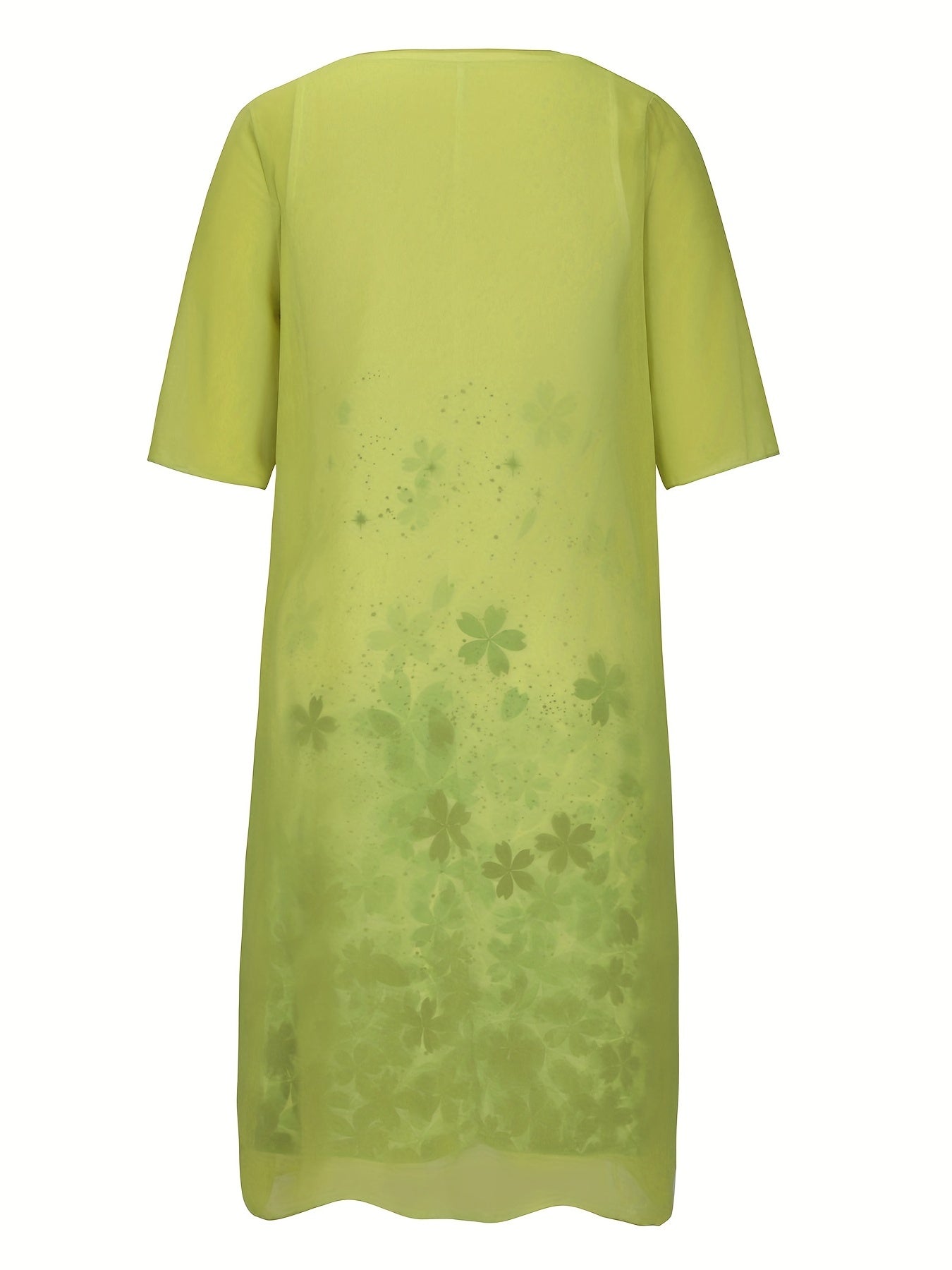 2 Piece Set Half Sleeve Open Front Coat & Floral Print Cami Dress