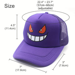 Anime Trucker Hat Baseball Caps Cartoon Funny Hat Adjustable Outdoor Mesh