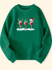 Christmas Beverages Pattern Sweatshirt for Girls