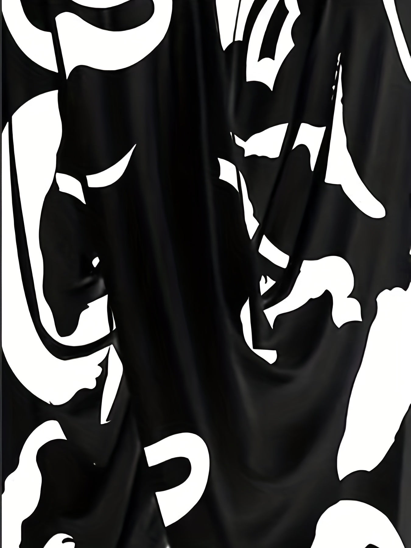Graffiti Print V Neck Top