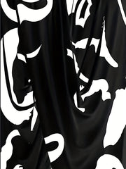 Graffiti Print V Neck Top