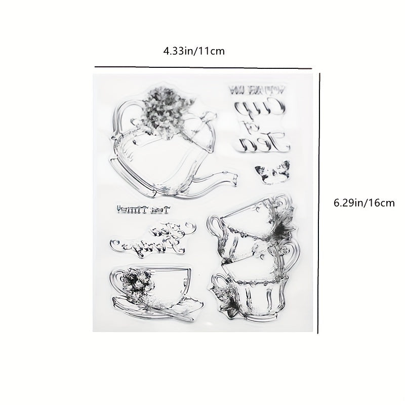 Tea Cup Teapot DIY Silicone Stamp
