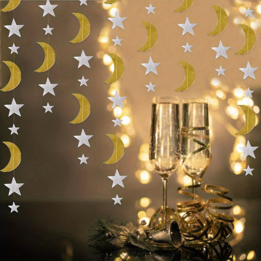 Star & Moon Paper Flower Hanging Decor for Events
