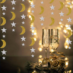 Star & Moon Paper Flower Hanging Decor for Events