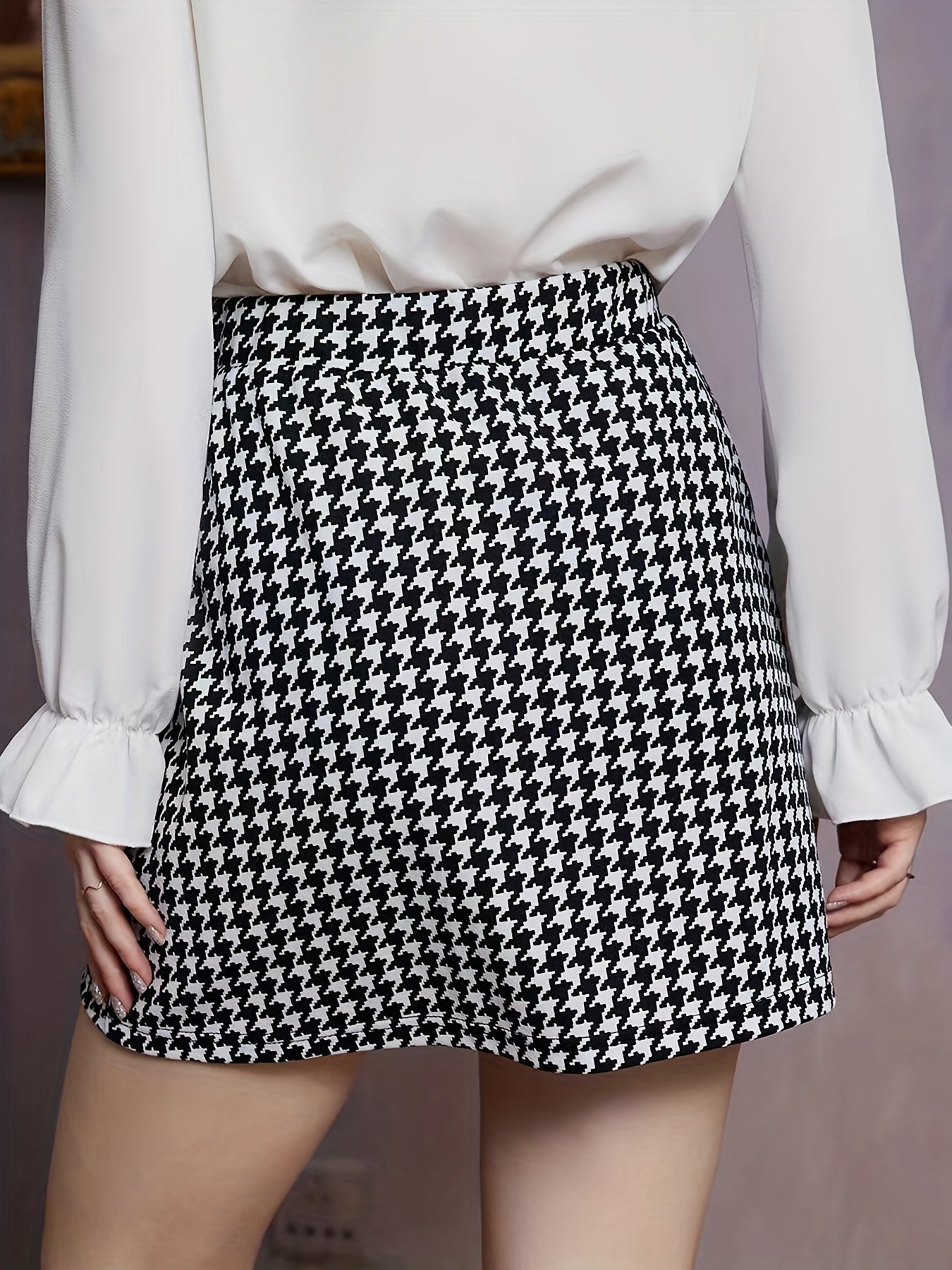 High Waist Button Bodycon Skirt, Fall Winter Crop