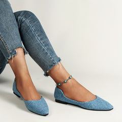 Women's Pointed Toe Slip On Canvas Shoes