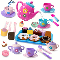 Tea Party Play Set for Little Girls Pretend Princess Tea Time Kitchen