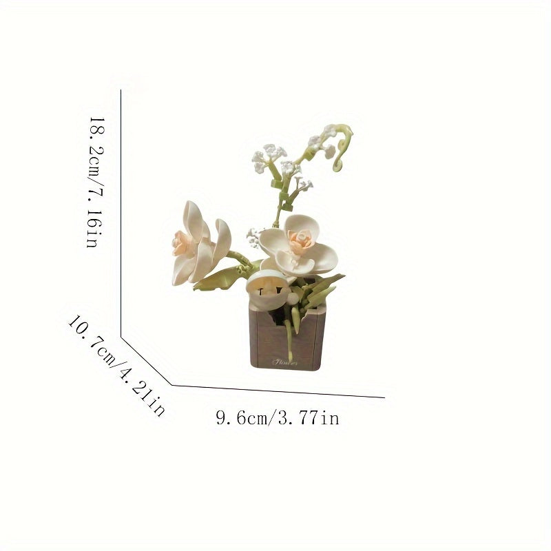 Orchid Plant Building Blocks Set - Adult & Kids Flower Pot Brick Kit