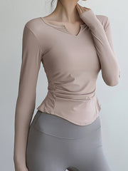 Women's Quick Drying Long Sleeve Sports T Shirt for Running Yoga Fitness