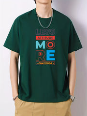 Men's Cotton Letter Print Active T-shirt for Summer