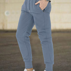 Men's Solid Drawstring Sweatpants Pocket Casual Comfy Jogger Pants