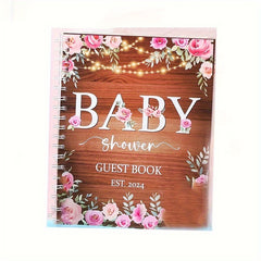 Floral Shower Guest Book Memory Book for Girls & Boys