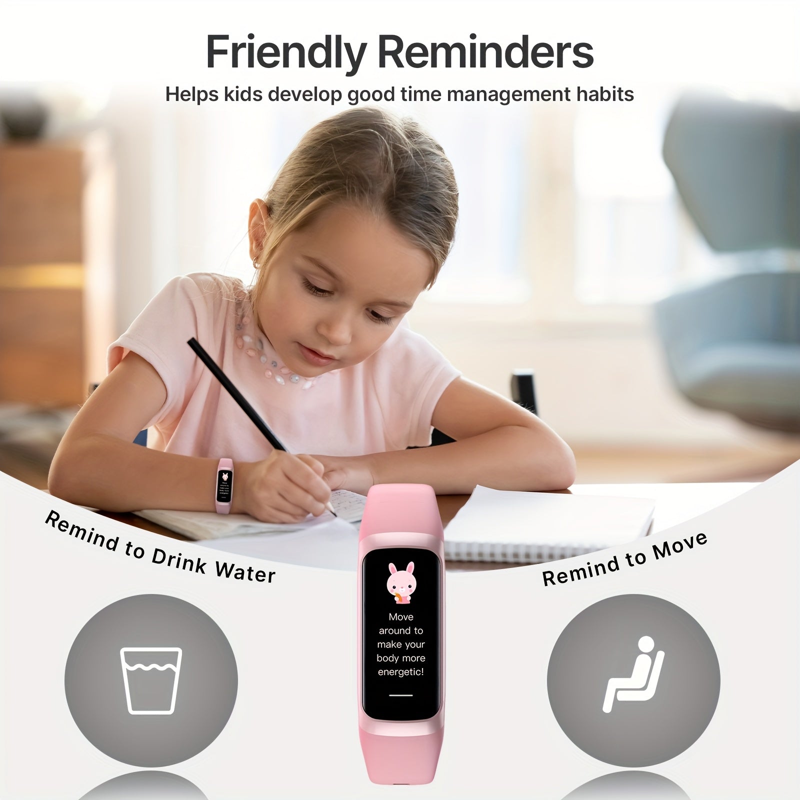 YOYOFIT Girls Smart Watch Magnetic Charging AMOLED Display 12 Sports Modes