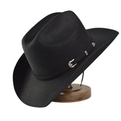 Men's Tweed Cowboy Hat Metal Buckle Wool Retro Knight Hat