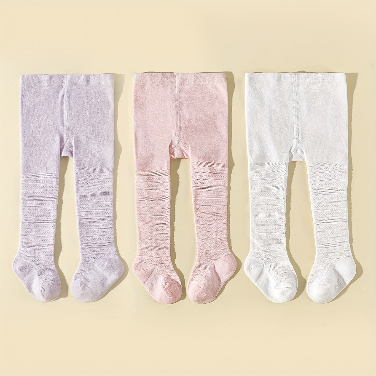 3pcs Girls Striped Leggings Mesh Breathable Casual Pants Kids Spring Summer