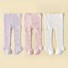 3pcs Girls Striped Leggings Mesh Breathable Casual Pants Kids Spring Summer