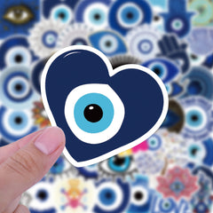 50pcs Evil Eye Doodle Waterproof Stickers for Laptop Water Bottles Travel Case