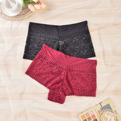 2 Pack Plus Size Lace High Rise Panties Set