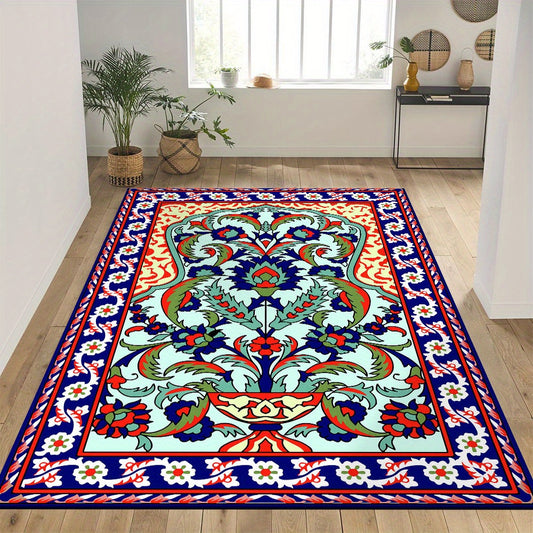 Large Prayer Rug Vintage Floral Non Slip Mat