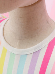 Baby Girls Striped Ruffle Trim Dress for Summer