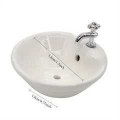 1:12 Scale Dollhouse Bathroom Sink with Golden Accents