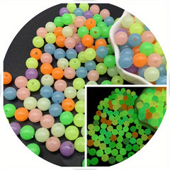 6 8 10mm Luminous Beads Mix Style Acrylic Spacer Round Shape for Jewelry Making
