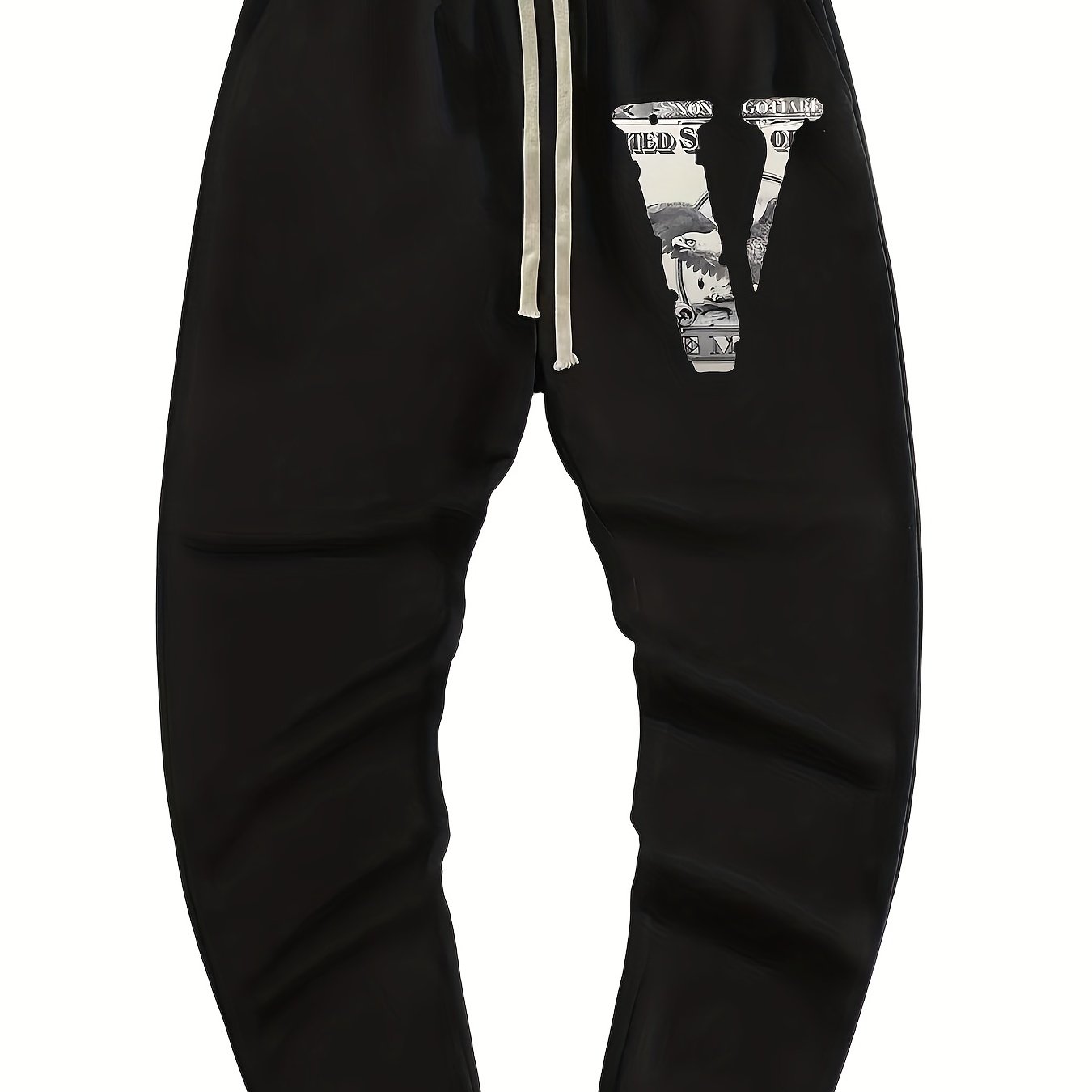 Men's Letter V Print Joggers Pants Spring Fall Fitness