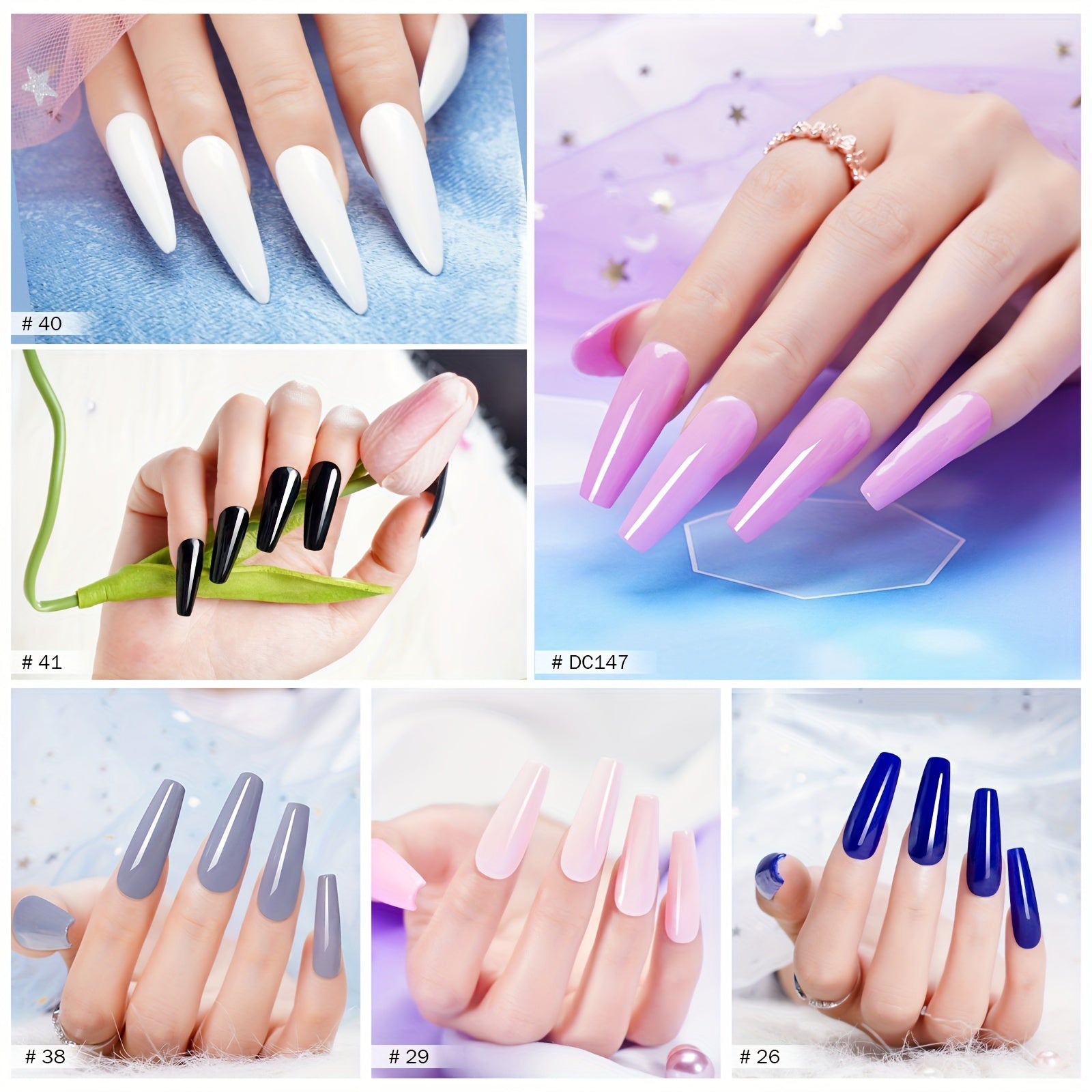 20-Color Dip Powder Nail Kit, Glitter Starter Set for Beginners