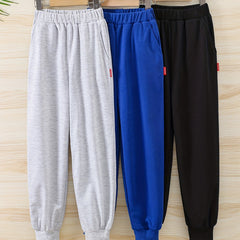 3pcs Boys Comfortable Active Sweatpants Solid Jogger Pants
