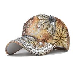 Vintage Floral Print Baseball Cap Adjustable Hat