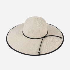 Wide Brim Sunscreen Visor Hat Solid Straw Hat Women Outdoor Travel Beach Hat