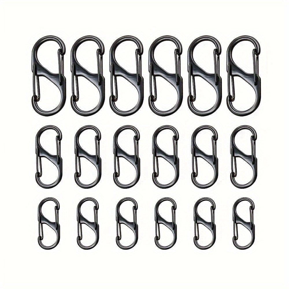 18pcs Metal Zipper Pull Buckle Keychain for Outdoor Camping