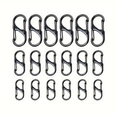 18pcs Metal Zipper Pull Buckle Keychain for Outdoor Camping