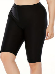 High Rise Solid Biker Shorts